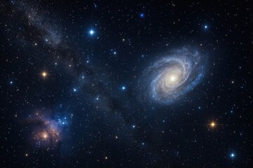 Wall Mural - spiral galaxy amidst starry cosmos.