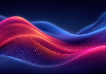 Wall Mural - vibrant neon waves of light flow smoothly over a dark background, creating a dynamic and futuristic 