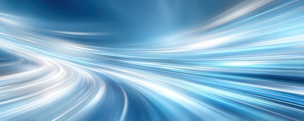 Wall Mural - abstract blue and white light streaks create a dynamic sense of speed and futuristic motion.