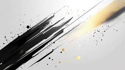 Wall Mural - modern futuristic tech design featuring black diagonal lines and silver highlights on a light gray b