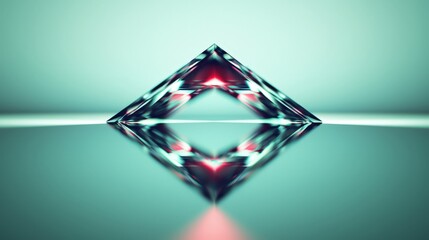 Wall Mural - a triangular prism is reflected in the water