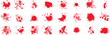 © MandarinkaArt - Crime scene blood splatter set. Realistic blood drops, streaks, and blotches