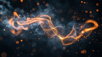 Wall Mural - Abstract swirling, orange and smoke