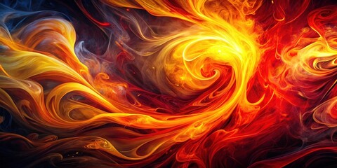 Aufkleber - Abstract Swirling Flames of Fiery Passion in Hues of Red, Orange, and Yellow