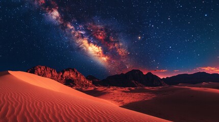 Wall Mural - starry night in a desert