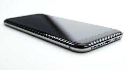 Wall Mural - Modern black border smartphone display with rounded edges on white background