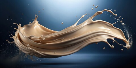 Poster - A swirling, creamy liquid splash frozen in motion, a symphony of liquid artistry.