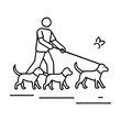 © Saedul - dog walker icon, dog walker line art - simple line art of dog walker, perfect for dog walker logos and icons