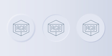 Wall Mural - grey rgb and cmyk color mixing icon isolated on grey background. set icons in square buttons. vector