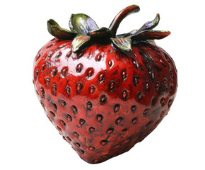 Artistic sculpture of a strawberry creative isolated on transparent background