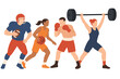 © icon_art - Vector illustration of athletes engaged in various sports during a competition