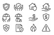 © icon_art - Vector illustration of insurance icons representing safety, protection, and financial security