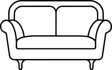 Wall Mural - modern sofa design in continuous line art drawing style highlighting home comfort and interior elega