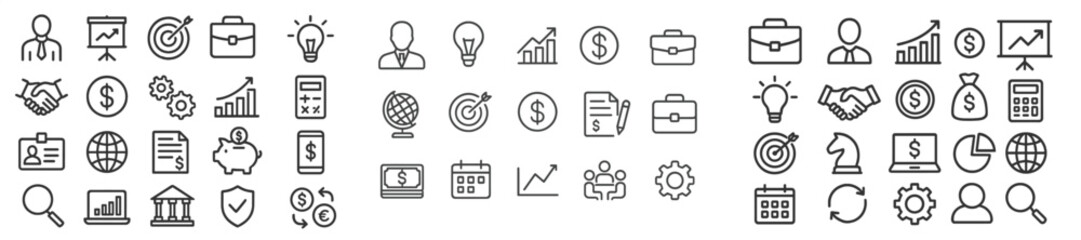 Leinwandbilder - Set of web icons in line style for business, finance, and technology applications showcasing various concepts and elements