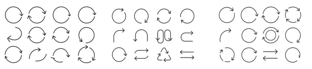 Fototapete - Set of web icons showcasing line style arrows designed for user interface and navigation elements