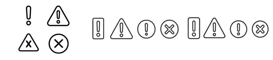Leinwandbilder - Collection of web icons featuring line style designs for notifications and warnings