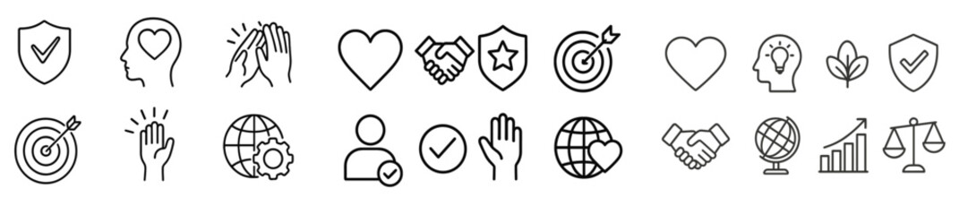 Aufkleber - Web icons representing various concepts in line style for digital applications and designs
