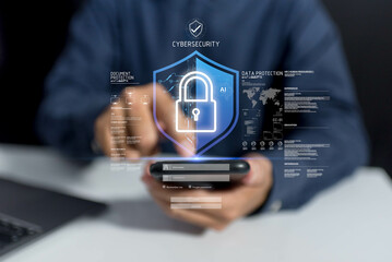 cybersecurity concept. digital security enhances data protection, supports cyber infrastructure, sec
