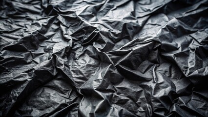 Leinwandbilder - Abstract Texture of Black Crinkled Fabric, a Monochromatic Design Element for Graphic Artists and Designers