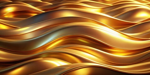 Wall Mural - Abstract Gold Wave Pattern, Smooth and Elegant, Rich and Luxurious