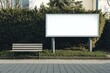 © Meea - public shopping center mall or business center high big advertisement board space as empty blank white mockup signboard with copy space area for sale and offers advertisements - Generative AI