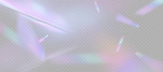 Aufkleber - Transparent background with soft rainbow highlights and subtle prismatic reflections. Ideal for blending effects, visual flares, lens reflections. Vector