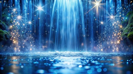 Poster - A Magical Waterfall with a Sparkling Mist and a Serene Pool of Water