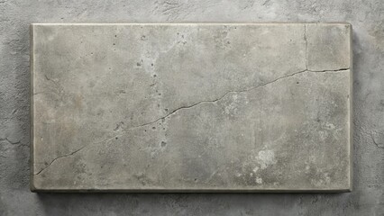 Leinwandbilder - A Worn Concrete Slab With a Crack Running Through It, Resting on a Rough, Uneven Surface