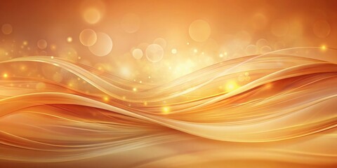 Aufkleber - Abstract Background with Golden Waves and Bokeh Lights
