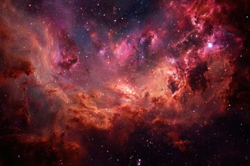 Wall Mural - cosmic cloudscape: a stunning view of a distant nebula in deep space with stars and dust