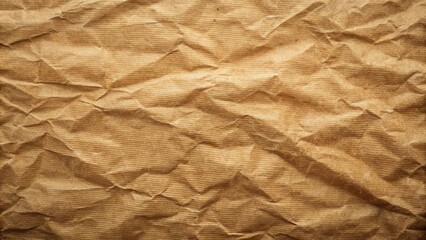 Poster - A close-up of crumpled brown paper with textured lines, showing the material's natural organic beauty