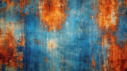 Poster - Abstract Textured Background with Blue, Orange, and White Tones and a Linear Pattern