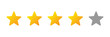 © Quede Stock - Four-star rating icon set. Clean vector style for reviews, ranking, feedback, and quality grading. Ideal for websites, apps, and user interface elements.