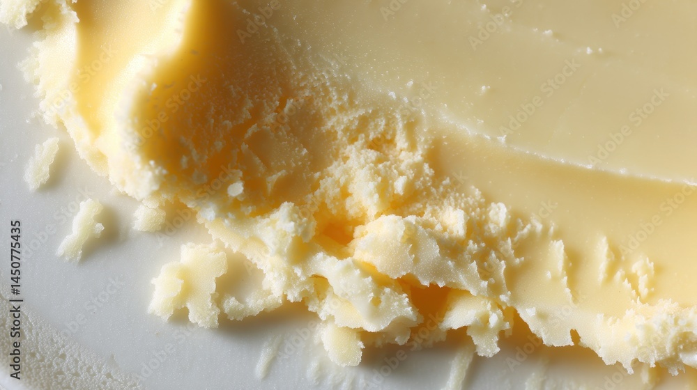 Close-up of fresh creamy butter texture for culinary use and recipe ...