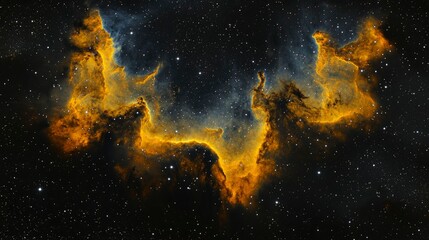 Wall Mural - celestial dance the fiery embrace of the pelican nebula
