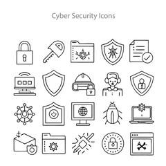 Cyber Security icons set  vector design 