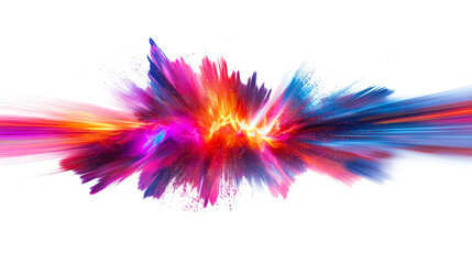 Wall Mural - Vivid chromatic light burst, dynamic explosion cut out transparent