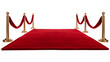© PNG Artistry - A red carpet with golden stanchions and velvet ropes on each side isolated on transparent background