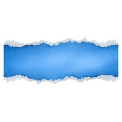 Wall Mural - Bright Blue Background with Torn Edge Effect for Creative Design Projects and Visual Presentations, isolated on transparent background.