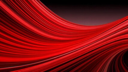 Wall Mural - flowing red lines creating waves in dark gradient background