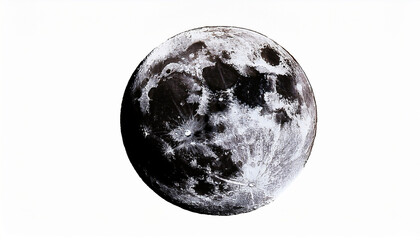 Wall Mural - full moon with black spots isolated over white background