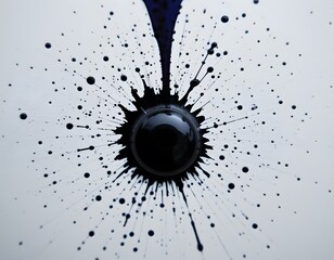 Poster - Ink Drop Explosion, Ultra-macro Shot. Detailed Liquid Texture On Paper. Abstract Design Element. Perfect For Visual Effects Or Creative Backgrounds.