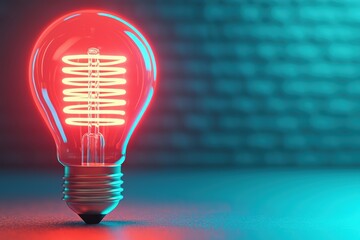 Aufkleber - Glowing light bulb symbolizing smart technology and digital connections