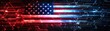 © Ender Smart - Digital American flag with technology elements, vibrant colors, abstract design