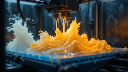 Wall Mural - Innovative 3D Printing: Creating Complex Liquid Structures with Advanced Technology