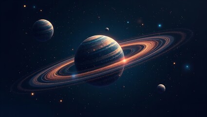 abstract depiction of a planet in space represented.