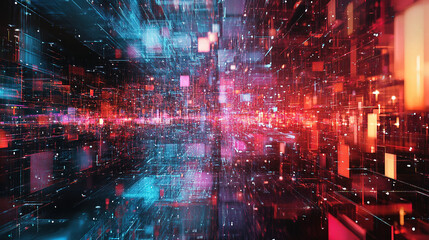 abstract digital connections visualizing data exchange and blockchain technology, showcasing decentr