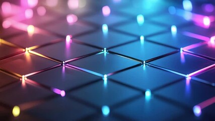 colorful glowing light grid pattern with vibrant abstract neon glow creating futuristic glow