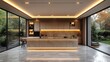 © Khaisan - Luxurious open kitchen illuminated with warm led lighting and garden view