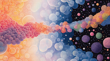 Wall Mural - harmony of spheres: a vibrant abstract composition of colored spheres in a dance of light and shadow